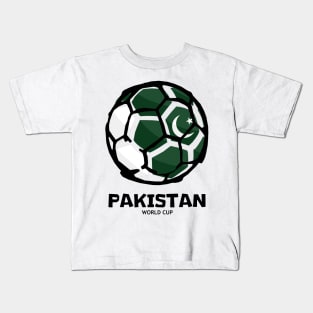 Pakistan Football Country Flag Kids T-Shirt